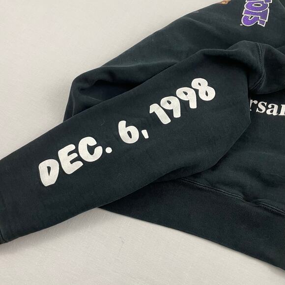 VTG 90s Motorcycle Toys for Tots Chicago Biker Sweatshirt size L Black - Picture 3 of 8